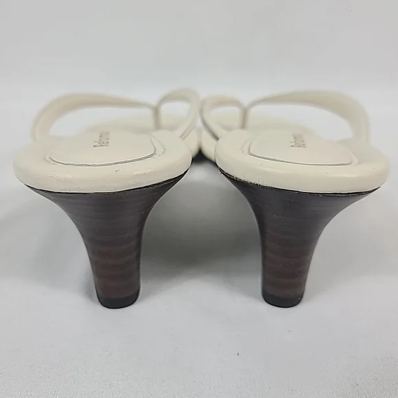 NEW Reformation Amelia Thong Wedge Sandal in White Brown Size 9 MSRP $228 - Picture 4 of 6